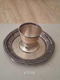 Antique German 835 Solid Silver Egg Cup (63g) Baroque / Vintage Style