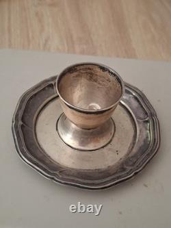 Antique German 835 Solid Silver Egg Cup (63g) Baroque / Vintage Style
