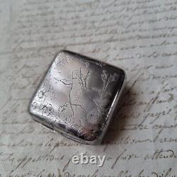Antique German Solid Silver Box Victorian Silver Pill Box 19th Century