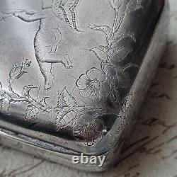 Antique German Solid Silver Box Victorian Silver Pill Box 19th Century