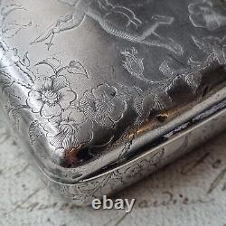 Antique German Solid Silver Box Victorian Silver Pill Box 19th Century