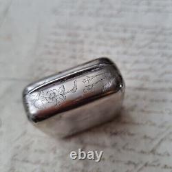 Antique German Solid Silver Box Victorian Silver Pill Box 19th Century