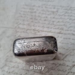 Antique German Solid Silver Box Victorian Silver Pill Box 19th Century