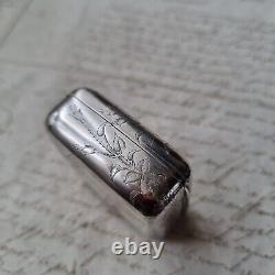 Antique German Solid Silver Box Victorian Silver Pill Box 19th Century