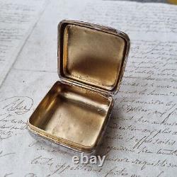 Antique German Solid Silver Box Victorian Silver Pill Box 19th Century