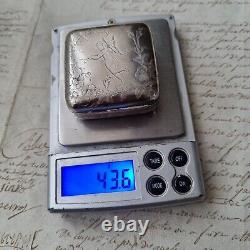 Antique German Solid Silver Box Victorian Silver Pill Box 19th Century