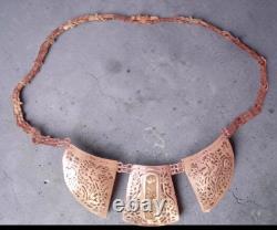 Antique Gold and Solid Silver Egyptian Necklace Thau Cross