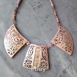 Antique Gold and Solid Silver Egyptian Necklace Thau Cross