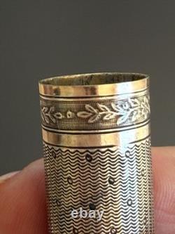 Antique Guilloché Sterling Silver Lipstick Case