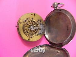 Antique Gusset Watch In Rooster Case Silver Nineteenth