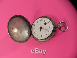 Antique Gusset Watch In Rooster Case Silver Nineteenth