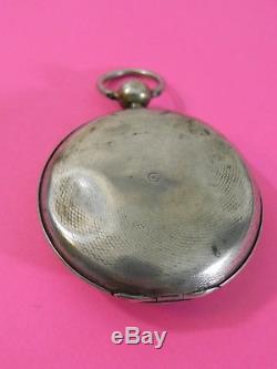 Antique Gusset Watch In Rooster Case Silver Nineteenth