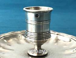 Antique Hand Candle Holder in Solid Silver MINERVE 19th Century XIX Cellar Rat Chandelier