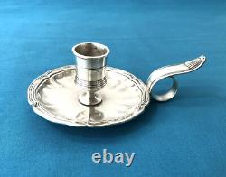 Antique Hand Candle Holder in Solid Silver MINERVE 19th Century XIX Cellar Rat Chandelier