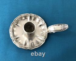 Antique Hand Candle Holder in Solid Silver MINERVE 19th Century XIX Cellar Rat Chandelier