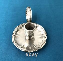 Antique Hand Candle Holder in Solid Silver MINERVE 19th Century XIX Cellar Rat Chandelier