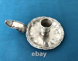 Antique Hand Candle Holder in Solid Silver MINERVE 19th Century XIX Cellar Rat Chandelier