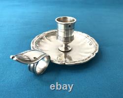 Antique Hand Candle Holder in Solid Silver MINERVE 19th Century XIX Cellar Rat Chandelier