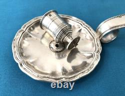 Antique Hand Candle Holder in Solid Silver MINERVE 19th Century XIX Cellar Rat Chandelier