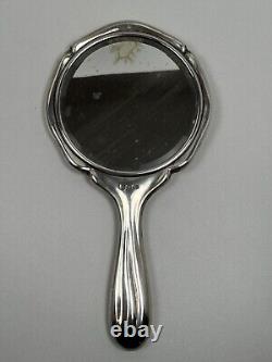 Antique Hand Mirror in Solid Sterling Silver Art Nouveau Jugendstil