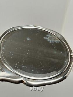 Antique Hand Mirror in Solid Sterling Silver Art Nouveau Jugendstil