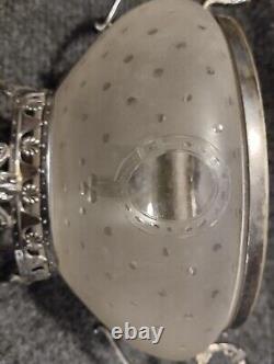 Antique Jam Cupboard / Solid Silver and Cut Crystal Sweetmeat Dish 19th Century