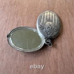 Antique Jewel Double Faceted Mirror Chatelaine Element Solid Silver Hallmark