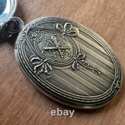 Antique Jewel Double Faceted Mirror Chatelaine Element Solid Silver Hallmark