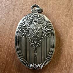 Antique Jewel Double Faceted Mirror Chatelaine Element Solid Silver Hallmark