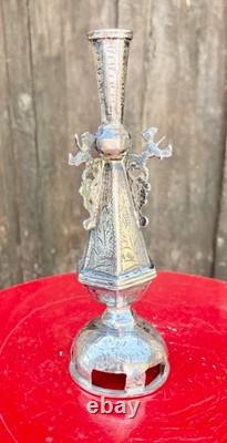 Antique Khol Bottle in Solid Silver Hallmarked Algeria North Africa
