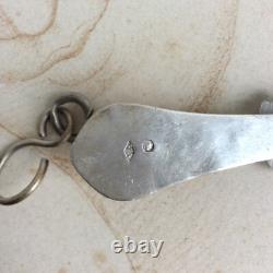 Antique Large Chatelaine Hook in Solid Silver, 19th Century, Minerva Hallmark