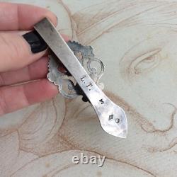 Antique Large Silver Chatelaine Hook 19th Century Minerva Stamp