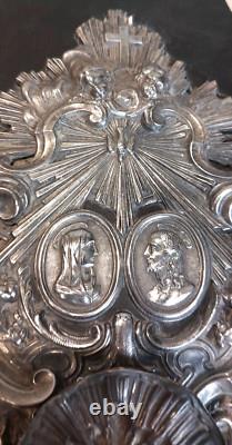 Antique Large Silver Font in Solid Silver Victorian Napoleon III