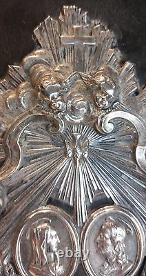 Antique Large Silver Holy Water Font Victorian Napoleon III