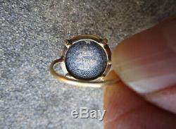 Antique Louis Philippe Silver Coin Ring And Solid 18k 18k Gold Size 48