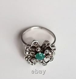 Antique Louis XVI style ring in solid silver