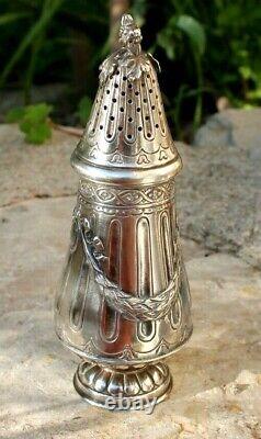 Antique Magnificent Powdery In Solid Silver