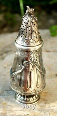 Antique Magnificent Powdery In Solid Silver