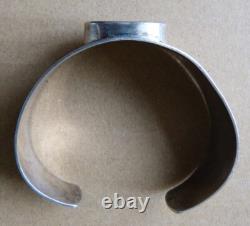 Antique Massive Silver Bracelet + Mother of Pearl Signed FAUSING Denmark Silver Scandinavia