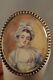 Antique Miniature Portrait Brooch Solid Silver