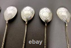 Antique Moka or Caviar Spoons in Solid Russian Silver Lots of 10