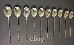 Antique Moka or Caviar Spoons in Solid Russian Silver Lots of 10