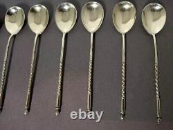 Antique Moka or Caviar Spoons in Solid Russian Silver Lots of 10