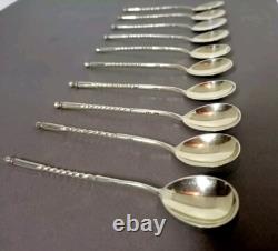 Antique Moka or Caviar Spoons in Solid Russian Silver Lots of 10