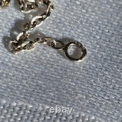 Antique Necklace Drapery Tassels Glass Pearls Lilac Color Silver 925 44cm