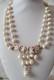 Antique Necklace Real Cameo Angel 2 Rows Real Pearls / Vermeil # K21