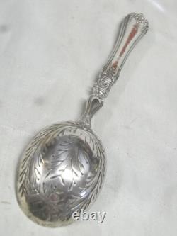 Antique Olive Spoon Solid Silver