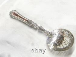 Antique Olive Spoon Solid Silver