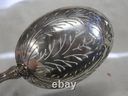 Antique Olive Spoon Solid Silver