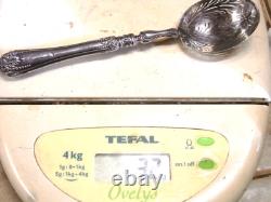 Antique Olive Spoon Solid Silver